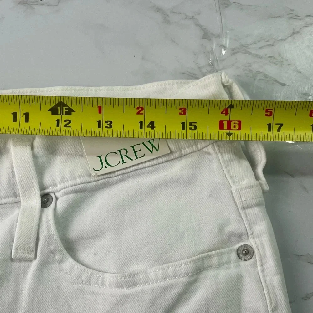 J Crew Womens High Rise White Slim Wide Leg Jean Size 31 New